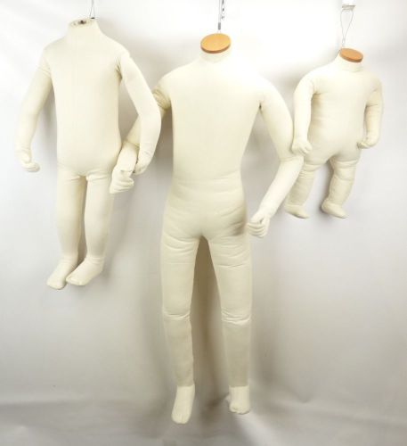 Small, Medium &amp; Large Poseable, Articulate Headless Fabric Mannequin Dress Forms