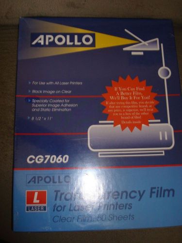 APOLLO TRANSARENCY FILM FOR LASER PRINTERS CLEAR FILM