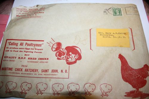 Victory Chicks Advertising Promotion World War II Poultry Saint John NB 1942