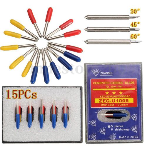 15 pc 30 45 60 degree Roland GCC Cutting Plotter Vinyl Cutter Blade Knife Blades