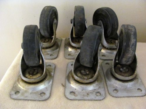 Lot of 6 Noelting faultless Caster wheels heavy duty swivel 3x13/16&#034;