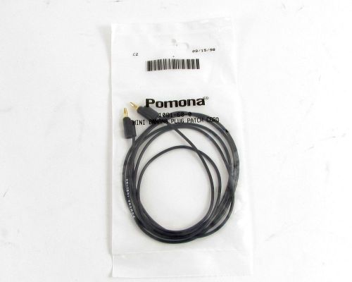 Pomona stackable 60&#034; mini banana plug patch cord, black cable - p/n: 1081-60-0 for sale
