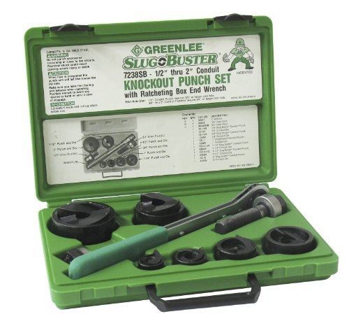 Greenlee 7238sb slug-buster knockout kit with ratchet wrench for sale