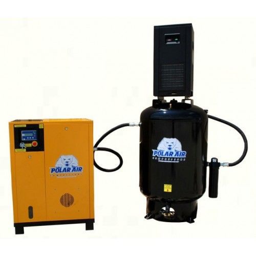 Industrial! polar air! 20hp 3 ph vsd rotary screw air compressor pkg for sale