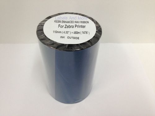 6 ROLLS 4.33&#034;X1476&#039; THERMAL TRANSFER RIBBONS INK OUTSIDE ZEBRA PRINTER