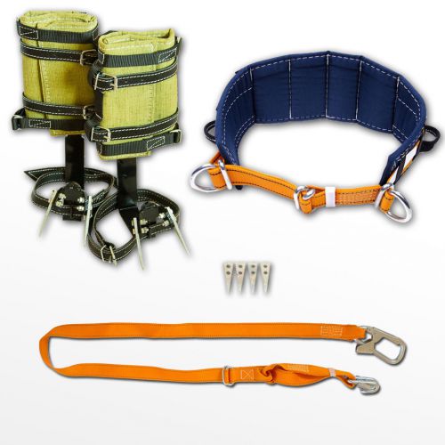 Tree Climbing Spikes Spurs Gaffs, Safety belt, Adjustable Lanyard