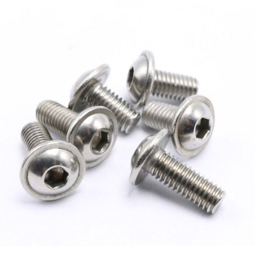 M3 x 8mm Button Flange Socket Head Cap Screws A2 Stainless Steel 30-piece