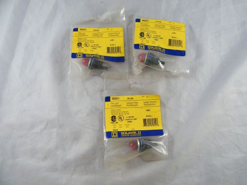 LOT OF 3 NEW ~ SQUARE D ~ INCANDESCENT PILOT LIGHT / LAMP ~  PART # 9001 OR120