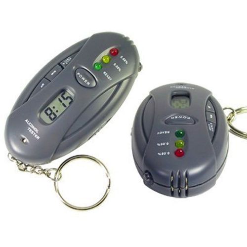 New led flashlight alcohol breath tester breathalyzer analyzer with keychain for sale