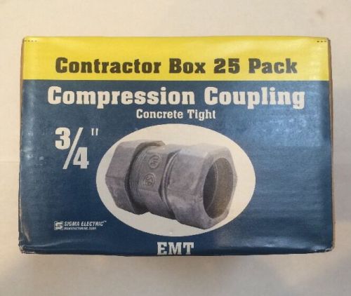 Sigma electric 3/4&#034; conduit compression couplings sealed 25 pack p/n:tc-612 for sale
