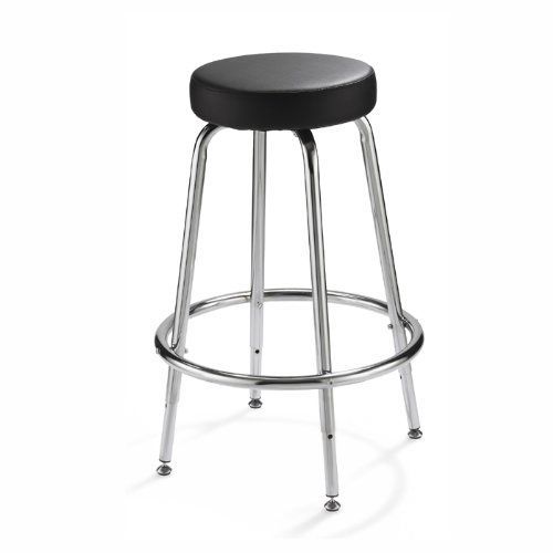 Adjustable Tubular Steel Stool with Vinyl Seat - Spacesaver