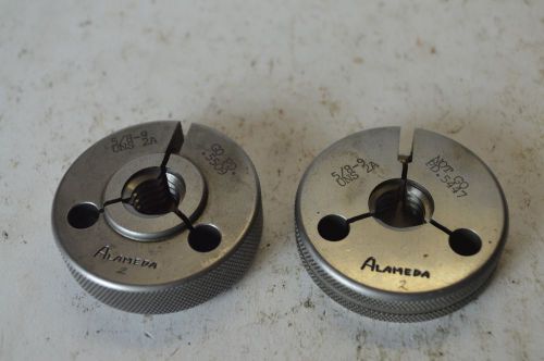 2x Alameda Thread Ring Gages 5/8-9&#034; UNS-2A No GO LO PD .5447 GO PD .5509