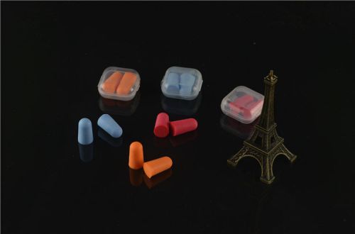 2pairs 3m 1100 disposable earplug foam reduce noise ear protect in plastic box for sale
