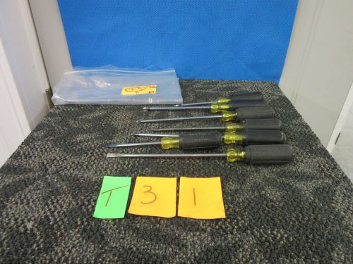 7 KLEIN TOOL PROFESSIONAL SCREWDRIVERS PHILIPS FLAT HEAD BLADE 4&#034; 8&#034; SET USED