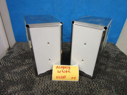 2 ALEGACY WHITE VERTICAL NAPKIN DISPENSER TABLE RESTAURANT DINER CAFETERIA