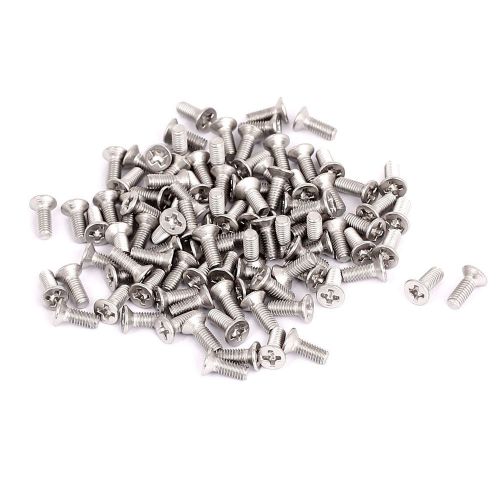 M3 x 8mm Phillips Flat Head Metric Countersunk Bolts Machine Screws 100Pcs