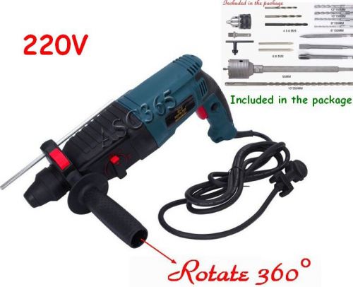 220V Electric Hammer Tool Hole Maker Construction Drill Bits Tamper Pick Punch