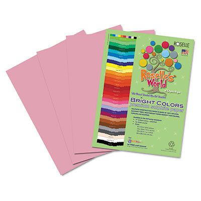 Premium Sulphite Construction Paper, 76 lbs., 12 x 18, Pink, 50/Pack 71602