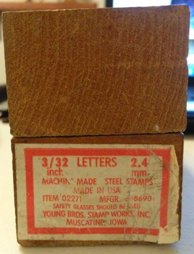 27 piece Young Bros. Stamp Works 3/32&#034; Steel Stamp Set A-Z