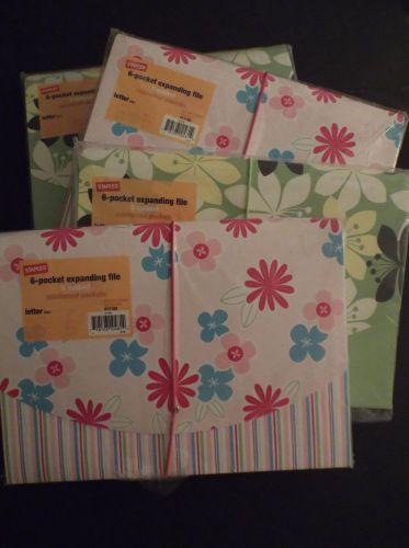 4-PK STAPLES 6-POCKET EXPANDING FILE: LETTER SZ, ELASTIC CLOSURE, TAB INSERTS