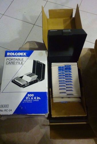 Rolodex covered portable card file 2.25&#034;x 4&#034; 500 cards &amp; a-z index tabs nib rc24 for sale