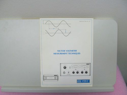 PRD ELECTRONICS VECTOR VOLTMETER MEASURING TECHNIQUES NOTE 22, 14 PAGES