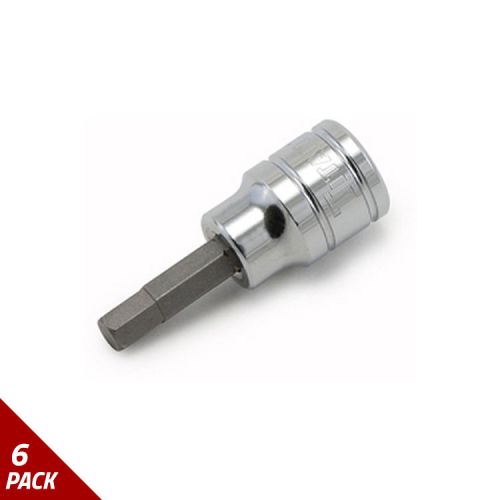 Titan TIT15610 3/8&#034; Drive 10mm Hex Bit Socket, Chrome [6 Pack]