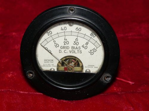 Vintage Hickok 539B Panel Meter Round 56R Grid Bias DC Volts Good