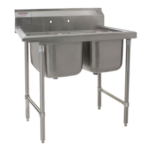 Eagle group 414-24-2, stainless steel commercial compartment sink with two 24-in for sale