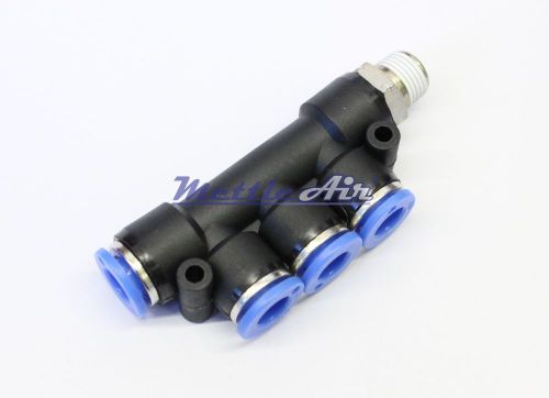 Push In One Touch Fitting Branch Manifold Union 6 mm OD x 1/4&#034; NPT Male