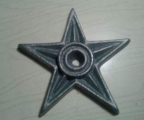 4&#034; cast iron steel star with a hole in center for easy hanging decorate wood