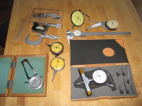 Lot Machinist micrometers, gages, tools,Mitutoyo, Brown&amp;Sharpe,Geo Scherr,Fowler