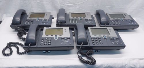 LOT of 5x Cisco CP-7940G Unified VoIP Office Phone w/ Handset