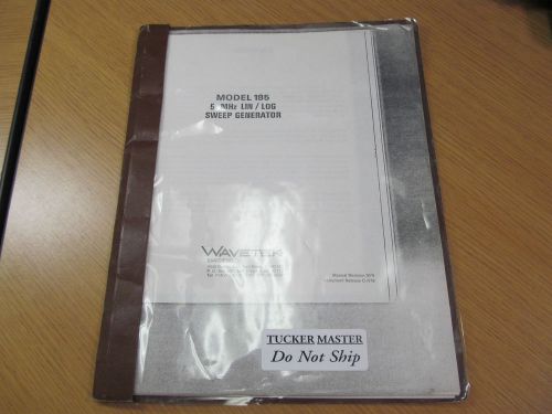 Wavetek 185 5 MHz LIN/Log Sweep Generator Instruction Manual w schem Rev 9/79 cp