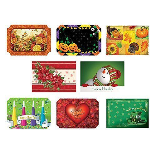 Hoffmaster 857204 Fall Seasonal Celebrations Placemats, 8 Designs per Case, x 8