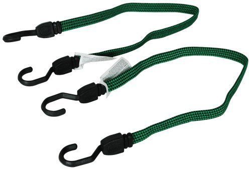 Highland (1163300) Black/Green 30&#034; Fat Strap Bungee Cord - 2 Piece