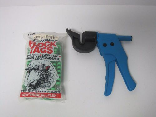 Allflex 19317 sheep flock tagger w/ 100 green sheep tags #0001-0100 for sale