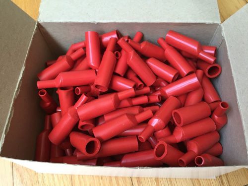 Nos mueller no. 62 alligator clip - red insulator boot - lot of 100 insulators for sale