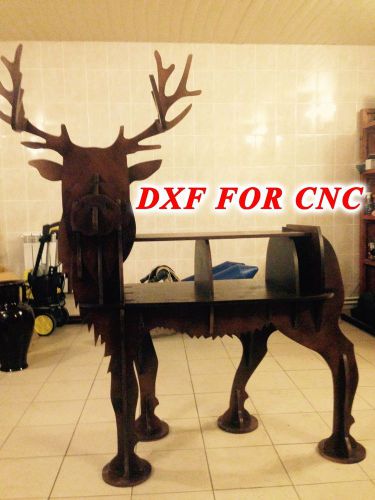 DXF Plan Pattern DEER ART PLASMA LASER WATER JET CNC ROUTER WOOD TABEL-SHELF