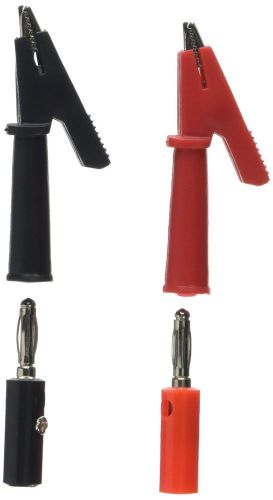 Pair insulated alligator clip test lead crocodile clamps w banana plug for sale