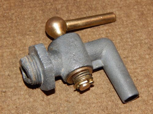 VINTAGE OLD MILKING MACHINE PETCOCK SURGE DIECAST &amp; BRASS SHUT OFF VALVE AS-IS!