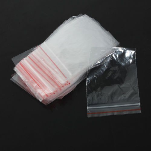 200pc resealable plastic seal zip lock bags clear poly ziplock bag for sale