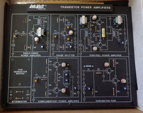 Lab Volt 91007-20 Transistor Power Amplifiers Trainer Board AS-IS UNTESTED