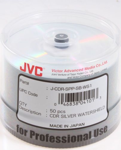 SALE 100 TAIYO YUDEN TY SILVER INKJET HUB CD-R WATERSHIELD J-CDR--SPP-SB-WS