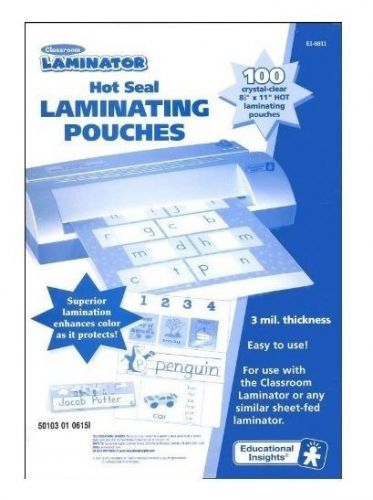 8.5x11&#034; laminating pouches for classroom laminator, box of 100 for sale