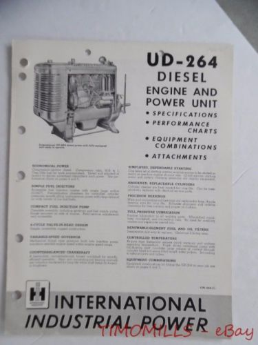 1955 international ud-264 diesel engine power unit catalog brochure vintage orig for sale