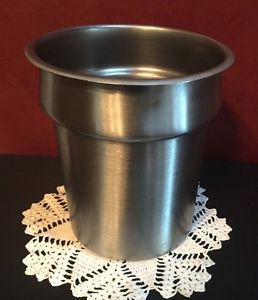 VOLLRATH 78164 Stainless 4 Quart SS Soup Buffet Warmer Insert 7-1/2&#034; Round x 8&#034;