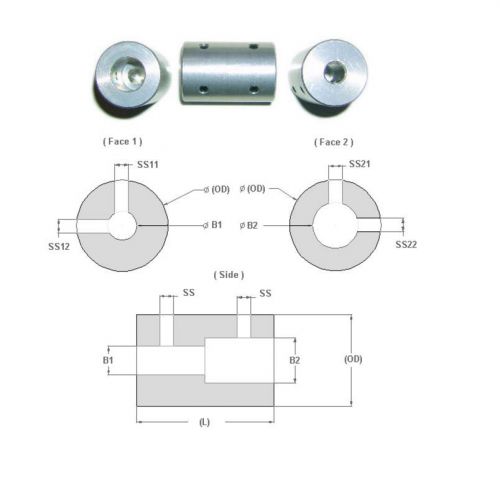 Coupling 1/4&#034;x1/4&#034; bore CNC KIT for stepper servo motor Ball Screw Router Mill