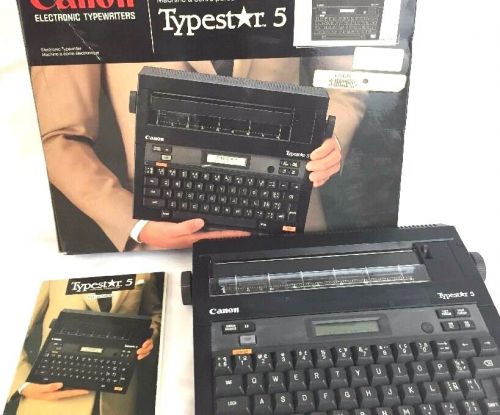 Canon Typestar Portable 5 Vintage Electronic Black Typewriter Free Ship Tested