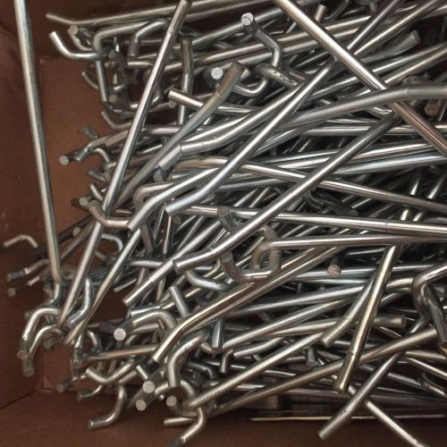 Lot 20 used Slatwall Peg Board Metal Hooks / shelves-  6&#034;  - CHROME